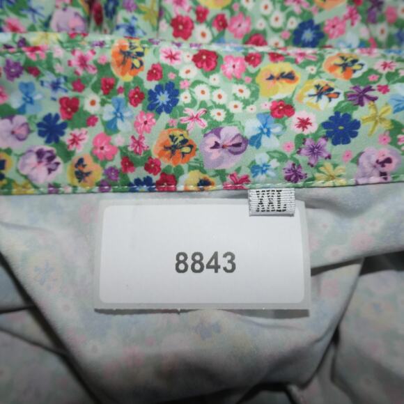 Floral Button Down Shirt Womens 2XL Colorful Long Sleeve Collared Blouse Light - Picture 12 of 12